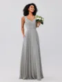 A-Line/Princess Chiffon Ruffles V-neck Sleeveless Floor-Length Bridesmaid Dresses
