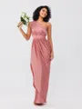 A-Line/Princess Charmeuse Ruffles One-Shoulder Sleeveless Ankle-Length Bridesmaid Dresses