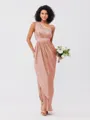 A-Line/Princess Charmeuse Ruffles One-Shoulder Sleeveless Ankle-Length Bridesmaid Dresses