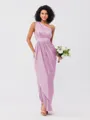 A-Line/Princess Charmeuse Ruffles One-Shoulder Sleeveless Ankle-Length Bridesmaid Dresses