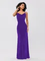 Sheath/Column Velvet Ruched Spaghetti Straps Sleeveless Floor-Length Bridesmaid Dresses
