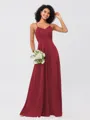 A-Line/Princess Silk like Satin Ruffles V-neck Sleeveless Floor-Length Bridesmaid Dresses