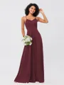 A-Line/Princess Silk like Satin Ruffles V-neck Sleeveless Floor-Length Bridesmaid Dresses