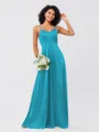 A-Line/Princess Silk like Satin Ruffles V-neck Sleeveless Floor-Length Bridesmaid Dresses