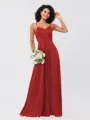 A-Line/Princess Silk like Satin Ruffles V-neck Sleeveless Floor-Length Bridesmaid Dresses
