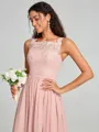 A-Line/Princess Square Floor-Length Sleeveless Chiffon Bridesmaid Dress
