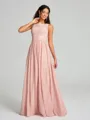 A-Line/Princess Square Floor-Length Sleeveless Chiffon Bridesmaid Dress