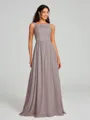 A-Line/Princess Square Floor-Length Sleeveless Chiffon Bridesmaid Dress