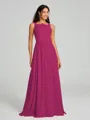 A-Line/Princess Square Floor-Length Sleeveless Chiffon Bridesmaid Dress