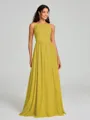 A-Line/Princess Square Floor-Length Sleeveless Chiffon Bridesmaid Dress