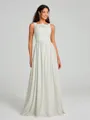 A-Line/Princess Square Floor-Length Sleeveless Chiffon Bridesmaid Dress