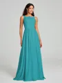 A-Line/Princess Square Floor-Length Sleeveless Chiffon Bridesmaid Dress