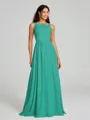 A-Line/Princess Square Floor-Length Sleeveless Chiffon Bridesmaid Dress