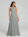 A-Line/Princess Square Floor-Length Sleeveless Chiffon Bridesmaid Dress