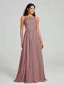 A-Line/Princess Square Floor-Length Sleeveless Chiffon Bridesmaid Dress