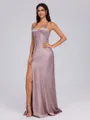 Sheath V-neck Floor-Length Silk Like Satin Bridesmaid Dress
