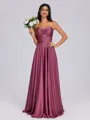 A-line Sweetheart Pleated Floor-Length Silk Like Satin Bridesmaid Dress
