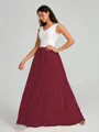 A-Line/Princess V-neck Floor-Length Sleeveless Tulle Bridesmaid Dress