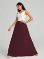 A-Line/Princess V-neck Floor-Length Sleeveless Tulle Bridesmaid Dress