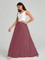 A-Line/Princess V-neck Floor-Length Sleeveless Tulle Bridesmaid Dress