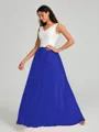 A-Line/Princess V-neck Floor-Length Sleeveless Tulle Bridesmaid Dress
