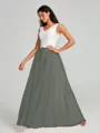 A-Line/Princess V-neck Floor-Length Sleeveless Tulle Bridesmaid Dress