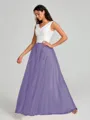 A-Line/Princess V-neck Floor-Length Sleeveless Tulle Bridesmaid Dress