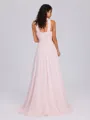 A-line Halter Pleated Floor-Length Chiffon Bridesmaid Dress