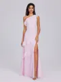 A-line One-Shoulder Cascading Ruffles Ankle-Length Chiffon Bridesmaid Dress