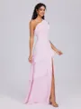 A-line One-Shoulder Cascading Ruffles Ankle-Length Chiffon Bridesmaid Dress