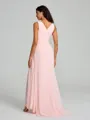 A-Line/Princess V-neck Sweep/Brush Train Sleeveless Chiffon Bridesmaid Dress