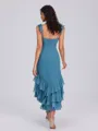 A-line Square Ruffles Ankle-Length Chiffon Bridesmaid Dress