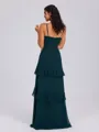 A-line V-neck Cascading Ruffles Floor-Length Chiffon Bridesmaid Dress