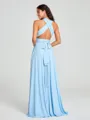 A-Line/Princess Halter Floor-Length Sleeveless Jersey Bridesmaid Dress