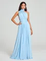 A-Line/Princess Halter Floor-Length Sleeveless Jersey Bridesmaid Dress