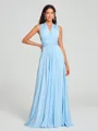 A-Line/Princess Halter Floor-Length Sleeveless Jersey Bridesmaid Dress