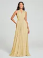 A-Line/Princess Halter Floor-Length Sleeveless Jersey Bridesmaid Dress