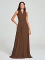 A-Line/Princess Halter Floor-Length Sleeveless Jersey Bridesmaid Dress