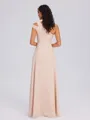 A-line One-Shoulder Pleated Floor-Length Chiffon Bridesmaid Dress