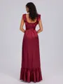 A-line Square Sash/Ribbon/Belt Floor-Length Silk Like Satin Bridesmaid Dress