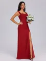 Sheath Cowl Pleated Floor-Length Chiffon Bridesmaid Dress