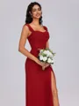 Sheath Cowl Pleated Floor-Length Chiffon Bridesmaid Dress