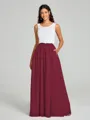 A-Line/Princess Scoop Floor-Length Sleeveless Chiffon Bridesmaid Dress Two Piece