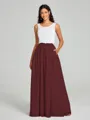 A-Line/Princess Scoop Floor-Length Sleeveless Chiffon Bridesmaid Dress Two Piece