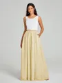 A-Line/Princess Scoop Floor-Length Sleeveless Chiffon Bridesmaid Dress Two Piece