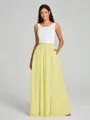 A-Line/Princess Scoop Floor-Length Sleeveless Chiffon Bridesmaid Dress Two Piece