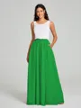 A-Line/Princess Scoop Floor-Length Sleeveless Chiffon Bridesmaid Dress Two Piece