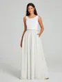 A-Line/Princess Scoop Floor-Length Sleeveless Chiffon Bridesmaid Dress Two Piece