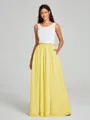 A-Line/Princess Scoop Floor-Length Sleeveless Chiffon Bridesmaid Dress Two Piece