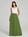 A-Line/Princess Scoop Floor-Length Sleeveless Chiffon Bridesmaid Dress Two Piece